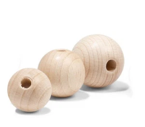 150 pz perle di legno naturali rotonde 8 mm 10 mm 12 mm incolori per gioielli fai da te set di perle - Foto 1 di 4