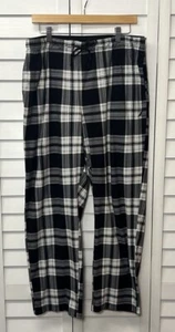 Pantalones de pijama para dormir de franela a cuadros Nautica para hombre talla grande negro, blanco y gris - Imagen 1 de 7