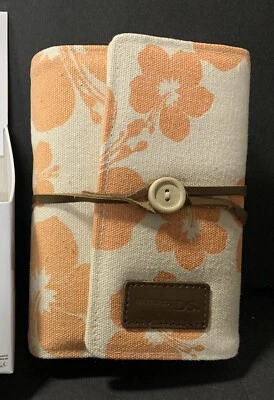 Nintendo DS LITE Hibiscus Flower Canvas Wallet Travel Carrying Case Cream NEW - Image 1 of 4