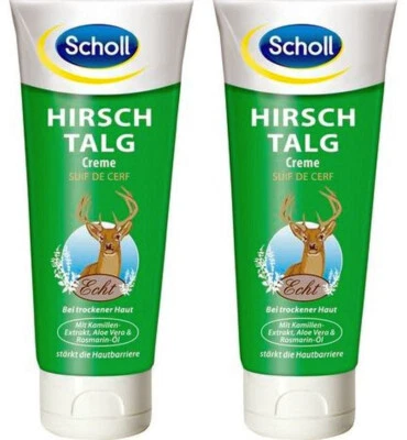Scholl Hirschtalgcreme wirkt hautglättend und beugt Hautreizungen vor 2x 100ml