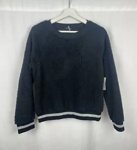 1.State Women's Black Poodle Texture Pullover Sweater Medium NWT N1373 - Picture 1 of 3
