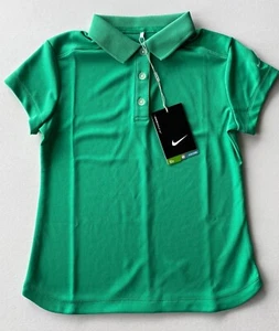 New Nike Golf Dri-fit Girls Short-Sleeve Polo Shirt Green Size Small 510498-386 - Picture 1 of 5