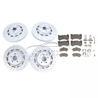 Juego de pastillas de freno y rotores delanteros y traseros nuevos para Mercedes Benz S63 y S65 AMG Foto 1 de 4