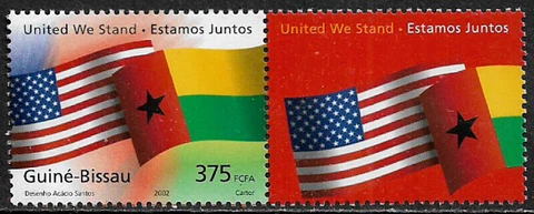 Guinea-Bissau MNH Stamp Plus Label - United We Stand - Flags Cover