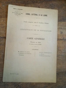 Carte générale Canal latéral à la Loire entre le Guétin et Briare 1888 - Foto 1 di 2