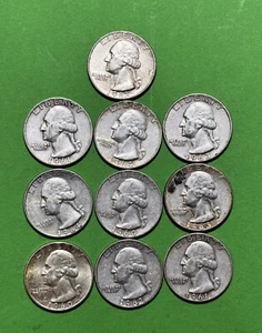 Washington Quarter Set 1960-1964 - 10 coins VG or Better - Picture 1 of 2
