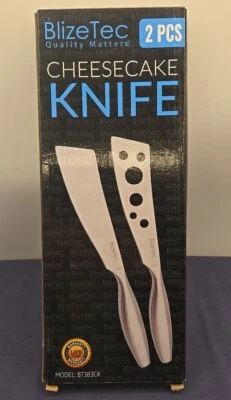 Juego de cuchillos para queso: Blize Tec 2 piezas cuchillos multiusos para mantequilla, frutas y postres Foto 1 de 4