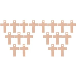 Set of 2 Wooden Pendant Miss Keychains Crosses for Jewelry Making - Zdjęcie 1 z 12