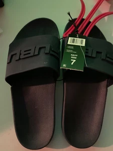 NEU! Fubu Herren Athletisch Sport Gepolstert Court Slide Sandalen Marine Größe 7 - Bild 1 von 2