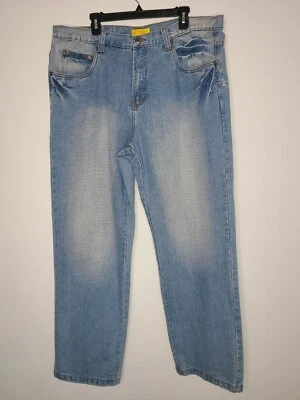 Miskeen Denim Jeans Mens Medium Wash Hip Hop Art Streetwear Skull Size 40 - Image 1 of 4