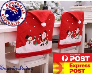 10Pieces Christmas Decor Chair Cover Xmas Santa Snowman Party Dining Chair Cover - Picture 1 of 7