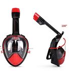 Usin Full Face Snorkel Mask 180 Panoramic View, Black And Red