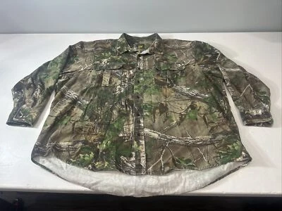 Cabelas Button Down Long Sleeve Shirt Camo Men's 3XL XXXL Realtree Xtra Green - Image 1 of 4