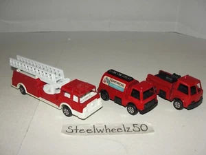 TootsieToy Aerial Ladder Fire Engine Chemical Extinguisher & Fire Truck Lot 1970 - Picture 1 of 4