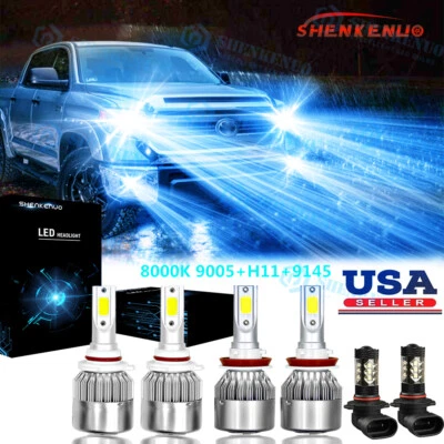 6x 8000K LED Bulb Headlights 9005 H11 Fog Light 9145 for Toyota Tundra 2007-2013 - Image 1 of 4