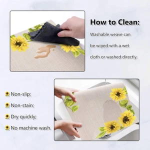 Sunflower Placemats, Set of 6 Heat-Resistant Stain Resistant Non-Slip Placema... - Picture 1 of 1