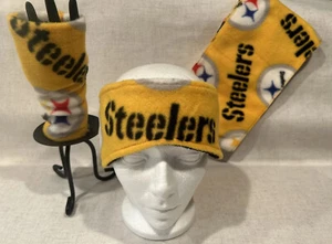 NFL Pittsburgh Steelers Fleece Headband/Earwarmer Fingerless Gloves Scarves - Picture 1 of 13