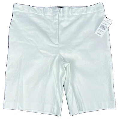 Bermuda elástica conforto frente plana tamanho 8 Mario Serrani Itália branca caminhada - Imagem 1 de 4