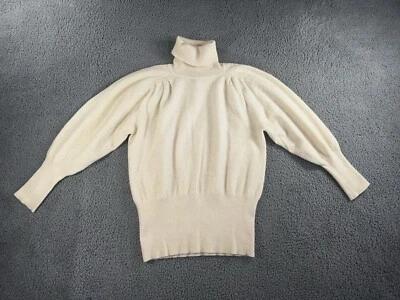 Suéter Semplice Cuello Alto Mujer Pequeño Lana Angora Globo Manga Abullonada Foto 1 de 4