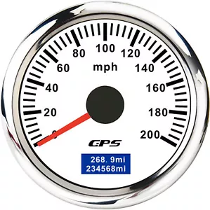 2" 52MM White GPS Speedometer 0-200MPH Gauge Waterproof for Motorcycles Boat Car - Picture 1 of 14