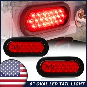 2x 22 luces rojas de freno trasero/giro/remolque LED de 6" con montaje ovalado EE. UU. - Imagen 1 de 6