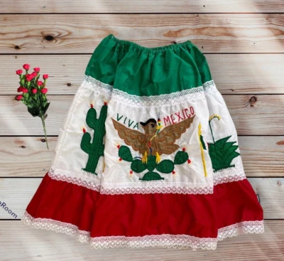 MEXICAN TRADITIONAL CAMPESINA EMBROIDERED SKIRT COSTUME NEW GIRLS SIZE 8 - Image 1 of 4