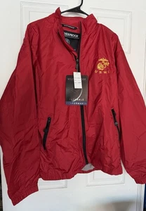 New Vintage Weatherproof Mens Red US Marines Zip Down Windbreaker Jacket Large - Picture 1 of 3