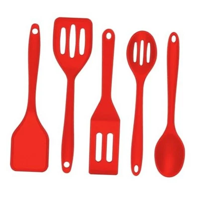 Mini espátula de silicona 5 piezas, espátula pequeña roja de silicona, espátula brownie pequeña  Foto 1 de 4