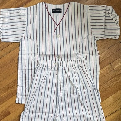 Vintage Botany 500 Boys/Kids Short‑Sleeve Stripe Lounge Pajama Set Size 16 NWT - Image 1 of 4