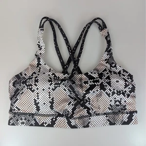 Lululemon Schlangenleder Print leichte Unterstützung Yoga Pilates Training Sport BH M 8 - Bild 1 von 9