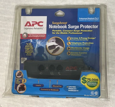APC Notebook Laptop Power Surge Protector PNOTE PRO3 Mobile In-line 3 Prong - Image 1 of 2