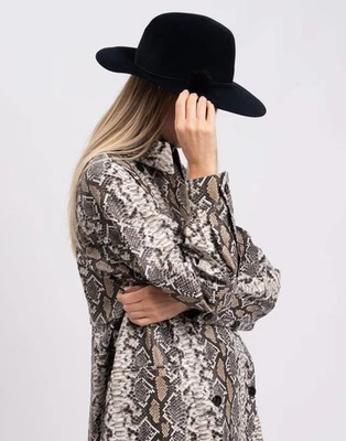 RRP€380 HIGH By CLAIRE CAMPBELL Rabbit Felt Fedora Hat Size L Pom Pom - Image 1 of 4