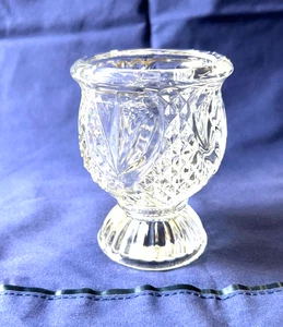 Portacandele calice vetro taglio cristallo vintage elegante senza tempo vacanza pranzo - Foto 1 di 7