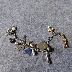 Sterling Silber 925 Bettelarmband mit Charms 38,8 Gramm 8 cm - Bild 1 von 5