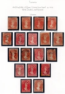 AUSTRALIA TASMANIA 1857 SPECIALIZED COLLECTION OF 18 S.G. #2-29 | 2 MNG & 2 OG - Picture 1 of 1