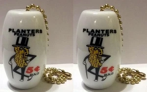 A Charming Set of 2 Planters Peanut Ceiling Light/ Fan Pulls #2 - Picture 1 of 1