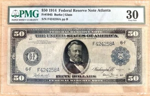 1914 $50 FRN Atlanta FR.1045 Burke/Glass PMG30 TOP POP 20 KNOWN! FINEST KNOWN - Picture 1 of 2