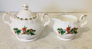 Crema y azúcar vintage 1995 "A Cup of Chrismas Tea" (sin caja) - Imagen 1 de 7