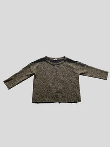 THML Women Medium Brown Knitted Sweater Crew Neck Long Sleeves - Picture 1 of 3