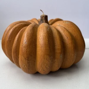 Pumpkin Candle 8 inches Large Realistic Fall Halloween Thanksgiving Never Lit - Picture 1 of 10