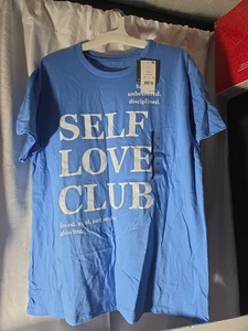 XL - Camiseta gráfica manga corta Self Love Club para mujer - azul - Imagen 1 de 5