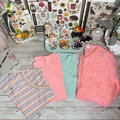Girl’s Piper Orange Sweater & Tank Top Lot Of 4 Sz.L (10/12) Old Navy Cherokee - Image 1 of 4