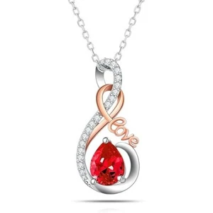 925 Silver Women Infinity Pendant Adjustable Necklace - Picture 1 of 4