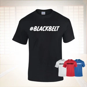 Black Belt T-Shirt TKD Karate Shirt Kampfsport #BLACKBELT Herren Unisex Shirts - Bild 1 von 5