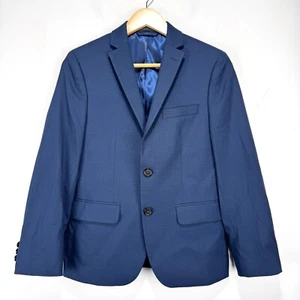 Lauren Ralph Lauren Blazer Sport Coat Youth 14R Blue Glen Plaid Poly Viscose - Picture 1 of 12