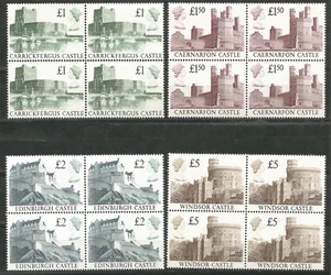 GB Gran Bretaña Año 1988 Castillos en bloque de 4 MNH Alto Valor - Imagen 1 de 1