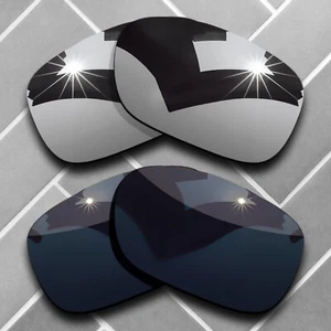 2 Packs Replacement Lenses for-Oakley Twoface Polarized-Black&Silver Chrome - Picture 1 of 5