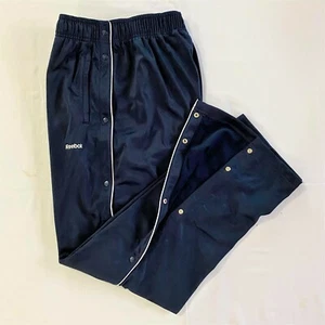 Pre-Owned! Reebok Men's Side Snap Active Training Track Jog Pants, Navy Blue - Picture 1 of 9