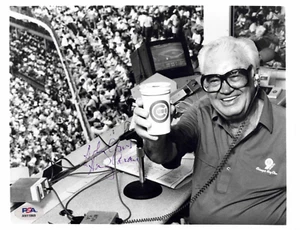 Annunciatore firmato Harry Caray MLB Chicago Cubs Holy Cow! B&W 8x10 Foto Beckett - Foto 1 di 3