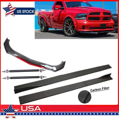 Front Rear Bumper Lip Spoiler Splitter Body Side Skirt For Dodge Ram 1500 Foto 1 de 4